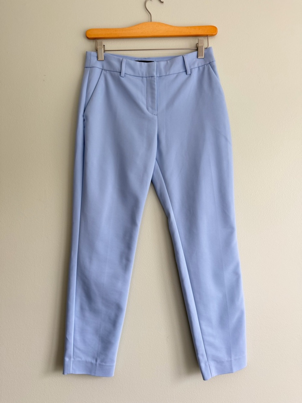 Express Columnist Skinny Mid Rise Dress Pants Light Blue 0 Short